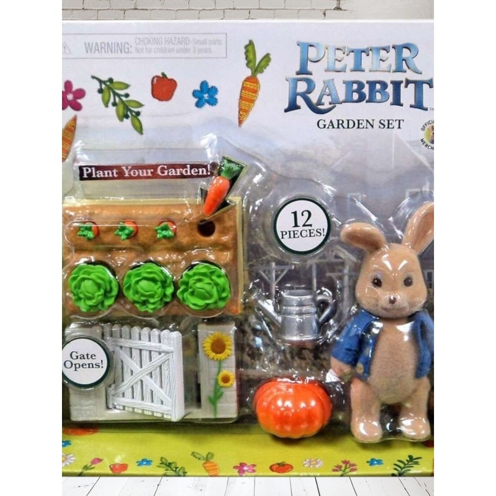 RareJust Play Peter Rabbit 12 pc Garden Set Calico Critters Sealed Easter Spring